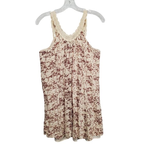 Forever 21 Sz M Dress Lace Trim Tank Floral Swing Beachy Country Cottage Flirty - Picture 3 of 9